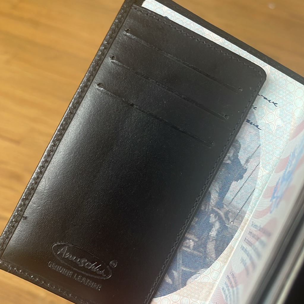 Leather Passport Holder  Credit Card Hotel Card Slots